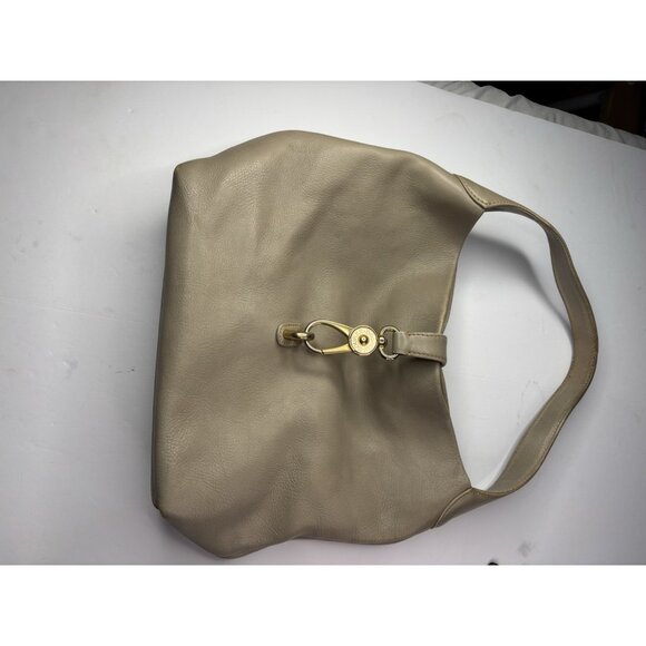 Dooney & Bourke Belvedere Logo Lock Shoulder Bag Pebbled White Leather Purse - Picture 1 of 16